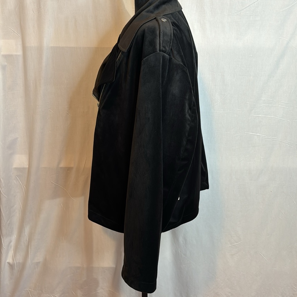 NWT Lauren Conrad Black Suede Moto Jacket in Size 3X, 0X - Picture 8 of 16